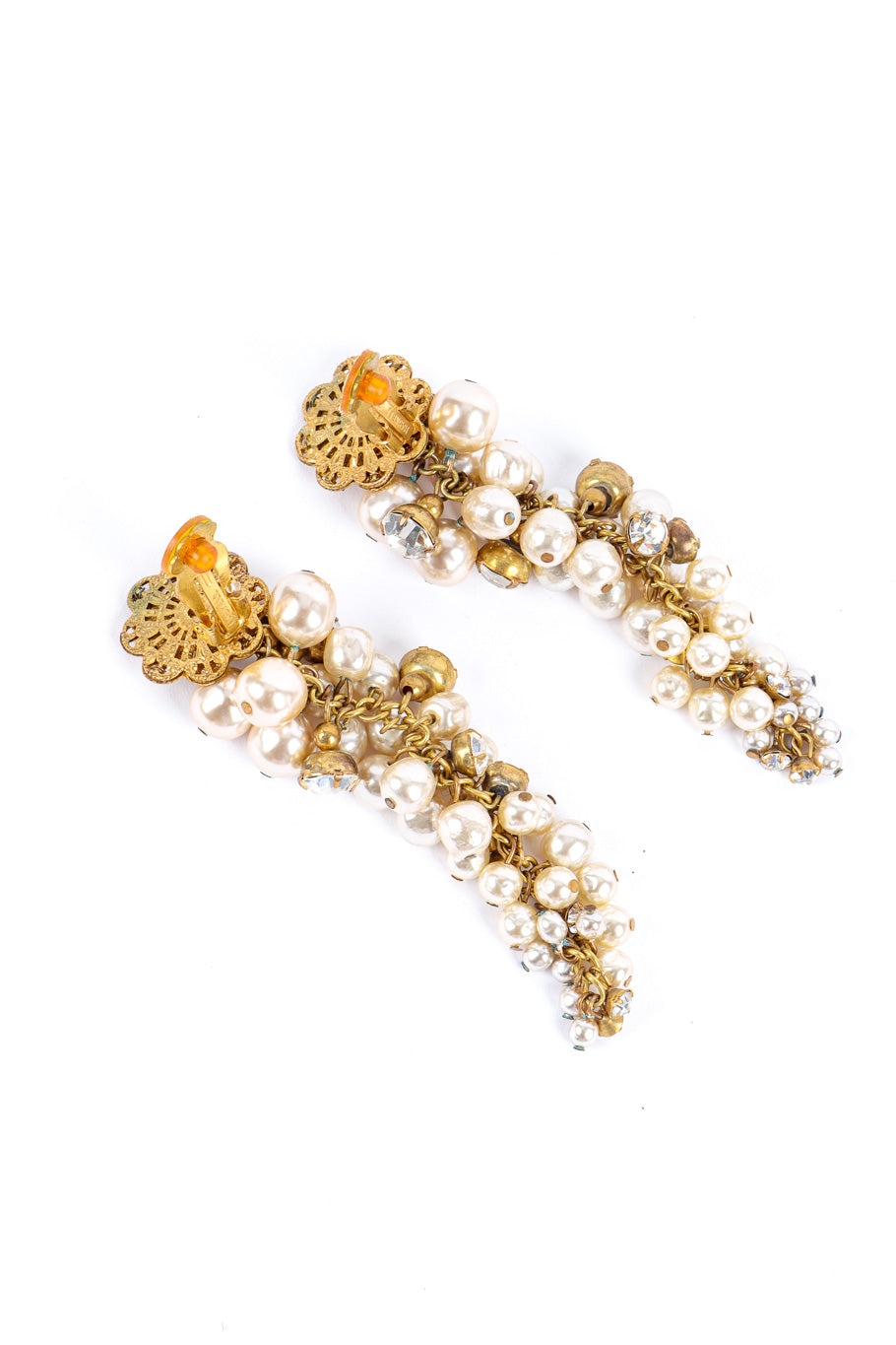 Miriam Haskell drop earrings clip-on detail @recessla