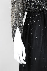 Recess Los Angeles Vintage Rare Halston Beaded Starry Dolman Sleeve Dress