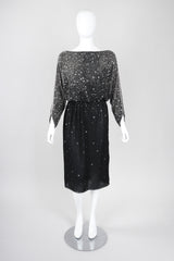 Recess Los Angeles Vintage Rare Halston Beaded Starry Dolman Sleeve Dress