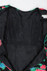 Recess Los Angeles Vintage Hanae Mori Ruched Roses Silk Dress