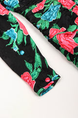 Recess Los Angeles Vintage Hanae Mori Ruched Roses Silk Dress