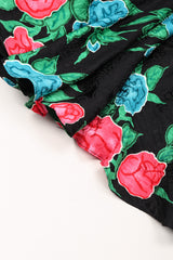 Recess Los Angeles Vintage Hanae Mori Ruched Roses Silk Dress