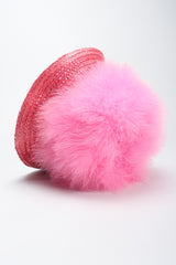 Recess Los Angeles Vintage Happy Cappers Marabou Straw Bubblegum Fluff Puff Hat