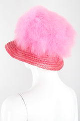 Recess Los Angeles Vintage Happy Cappers Marabou Straw Bubblegum Fluff Puff Hat
