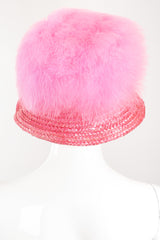 Recess Los Angeles Vintage Happy Cappers Marabou Straw Bubblegum Fluff Puff Hat