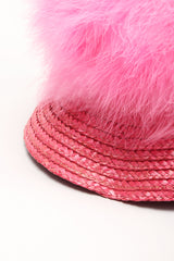Recess Los Angeles Vintage Happy Cappers Marabou Straw Bubblegum Fluff Puff Hat