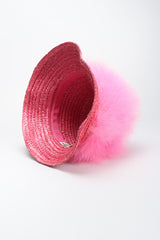 Recess Los Angeles Vintage Happy Cappers Marabou Straw Bubblegum Fluff Puff Hat