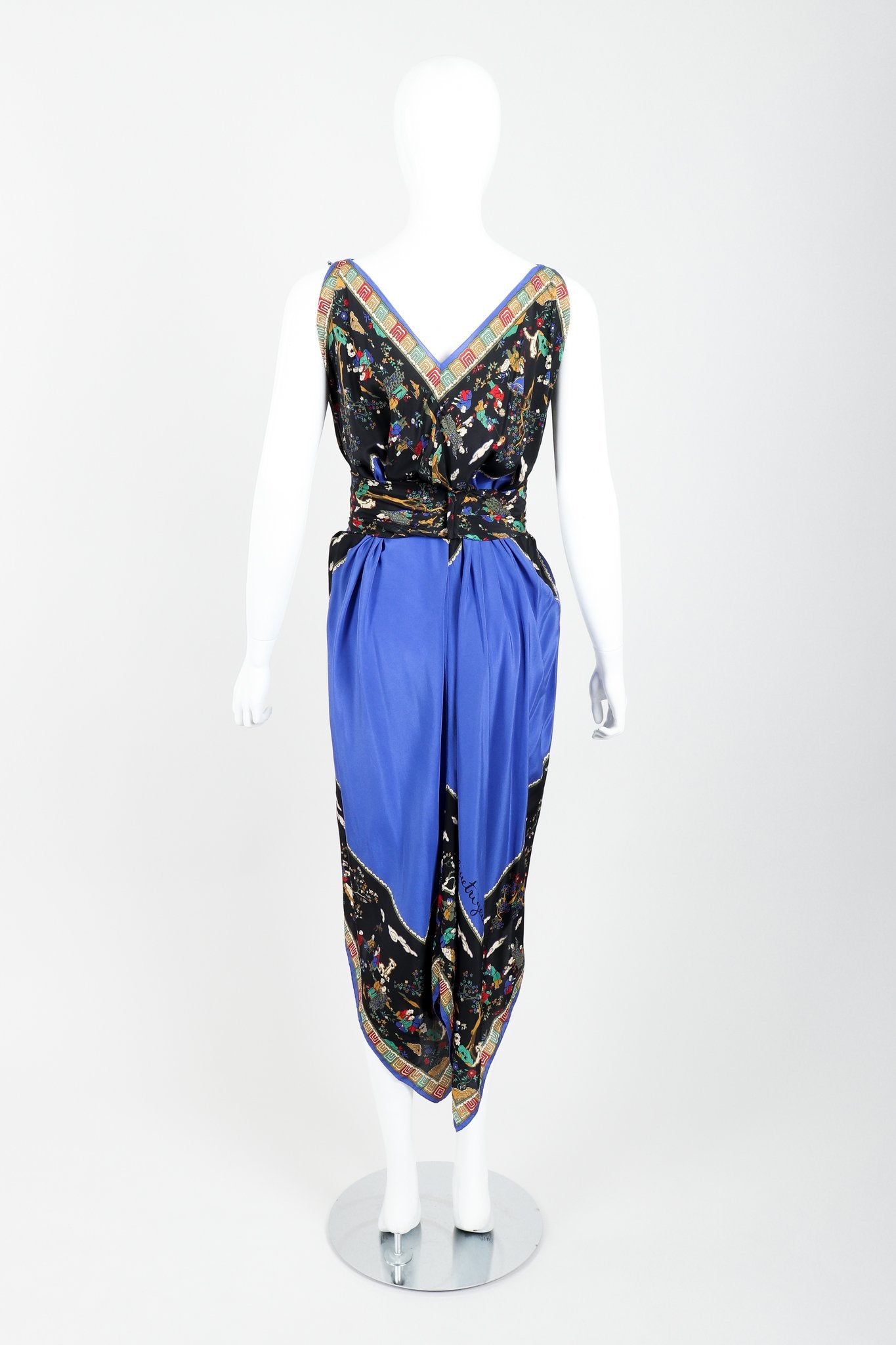 Vintage Pauline Trigere Chinois Scarf Dress Back at Recess