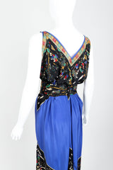 Vintage Pauline Trigere Chinois Scarf Dress Back Angle at Recess
