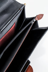 Vintage Helene Angeli Quilted Mini Envelope Portfolio Case interior zip pocket detail