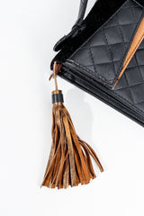 Vintage Helene Angeli Quilted Mini Envelope Portfolio Case Tassel Detail at Recess