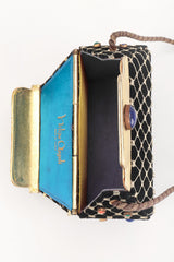 Recess Los Angeles Designer Consignment Resale Recycled Vintage Helene Angeli Royal Jeweled Box Bag