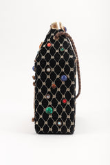 Recess Los Angeles Designer Consignment Resale Recycled Vintage Helene Angeli Royal Jeweled Box Bag