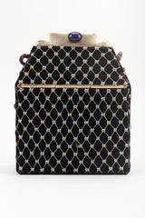 Recess Los Angeles Designer Consignment Resale Recycled Vintage Helene Angeli Royal Jeweled Box Bag