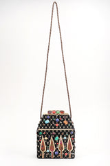 Recess Los Angeles Designer Consignment Resale Recycled Vintage Helene Angeli Royal Jeweled Box Bag