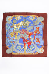 Vintage Hermes Annie Faivre Art Des Steppes Silk Scarf flat at Recess Los Angeles