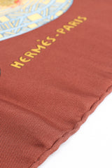 Vintage Hermes Annie Faivre Art Des Steppes Silk Scarf rolled hem at Recess Los Angeles