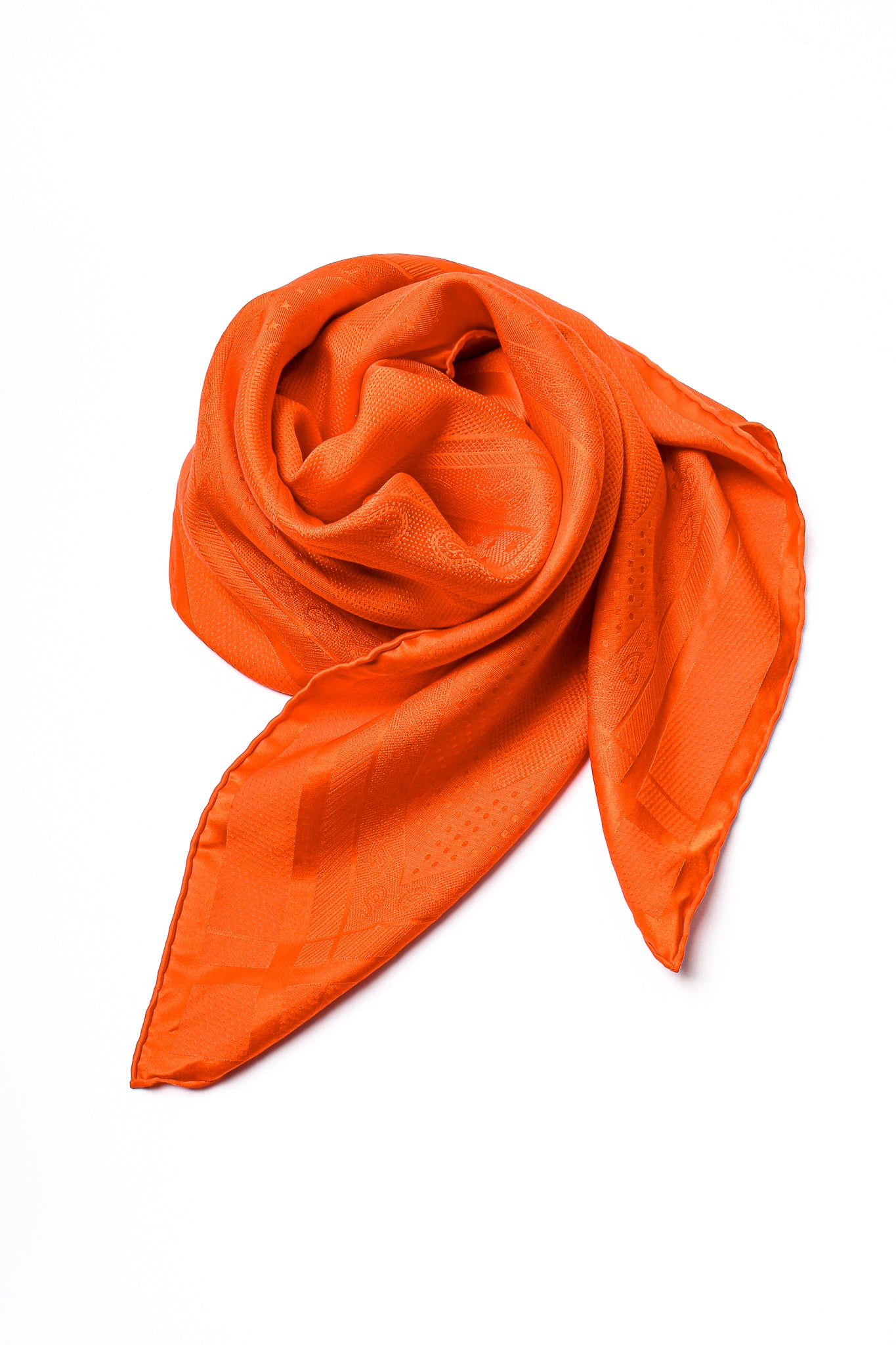 Hermes Orange Grand H Faconnee Jacquard Silk Blend Scarf Hermes | The  Luxury Closet