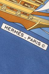 Recess Los Angeles Vintage Hermes Golden Medieval Armada Ship Scarf