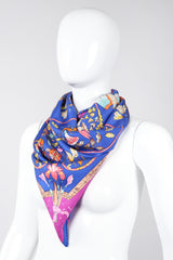 Recess Los Angeles Vintage Hermes Pierres D'Orient Et D'Occident Floral Bird Scarf