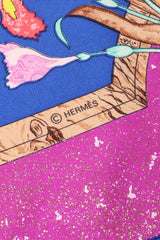 Recess Los Angeles Vintage Hermes Pierres D'Orient Et D'Occident Floral Bird Scarf