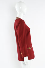 Vintage Hermés Leather Contrast Wool Blazer mannequin side @ Recess LA