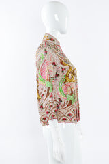 Vintage Mandarin Hibiscus Sequined Jacket on mannequin side at Recess Los Angeles