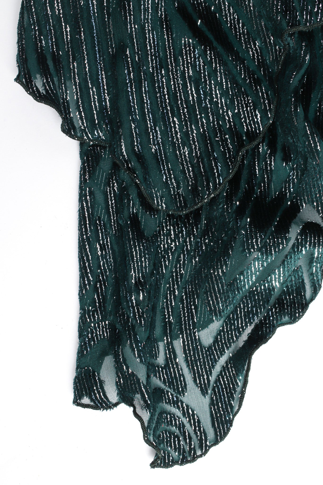 Vintage Holly's Harp Silk Metallic Moiré Velvet Burnout Dress overlock hems @ Recess LA