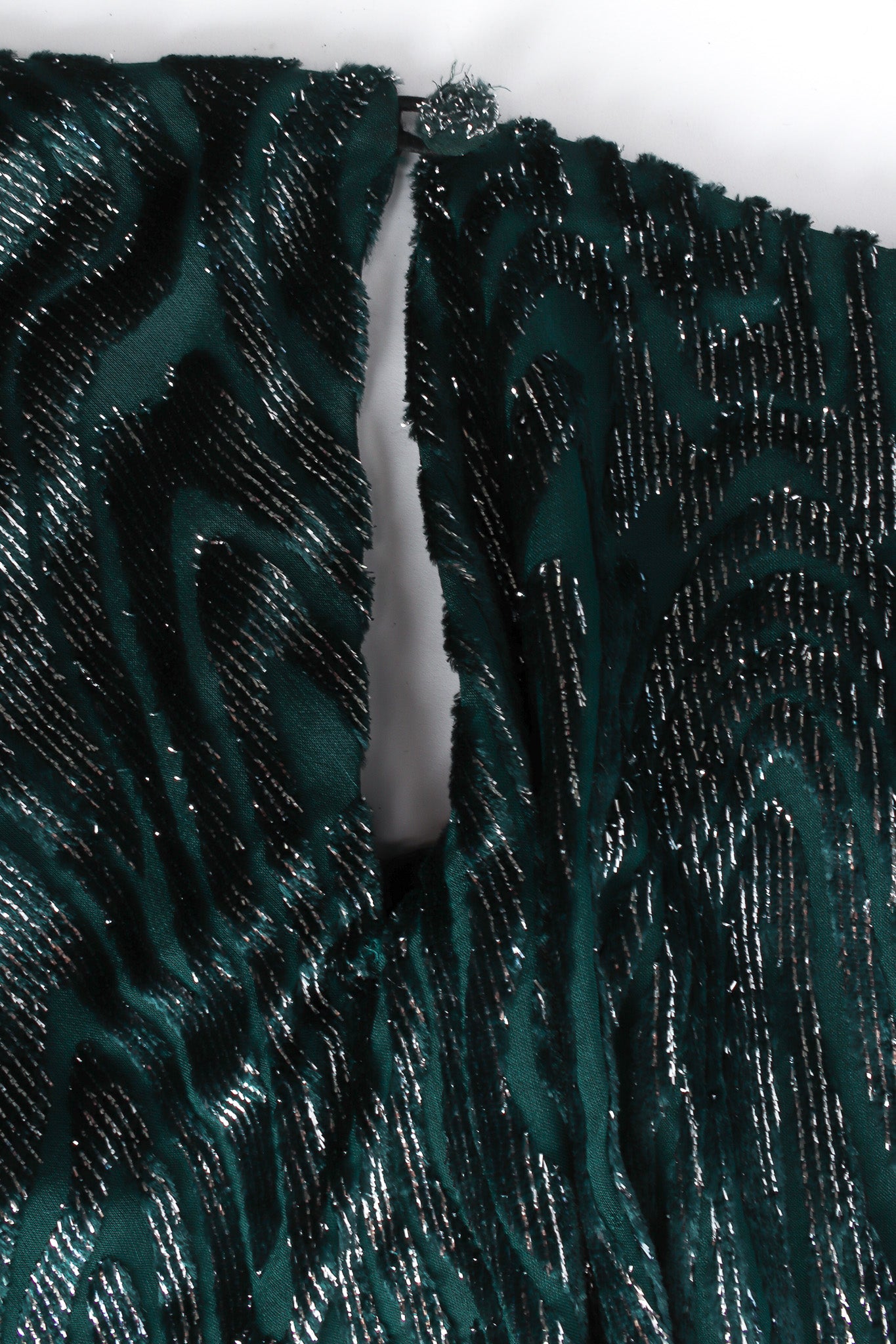 Vintage Holly's Harp Silk Metallic Moiré Velvet Burnout Dress back peep hole/button @ Recess LA