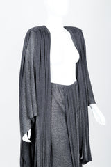 Vintage Holly Harp Metallic Cape Coat Front Angled Crop at Recess