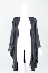 Vintage Holly Harp Metallic Cape Coat Jacket Front Open Crop at Recess