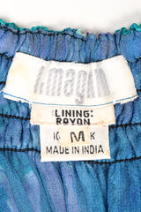 Recess Los Angeles Designer Consignment Vintage I.Magnin Sequin Silk Watercolor Off The Shoulder Peasant Dress Resale Recycled