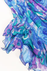 Recess Los Angeles Designer Consignment Vintage I.Magnin Sequin Silk Watercolor Off The Shoulder Peasant Dress Resale Recycled