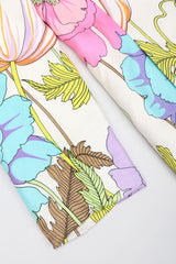 Recess Los Angeles Vintage B.H. Wragge I.Magnin Floral Print Silk Pajama Jacket & Pant Suit Set