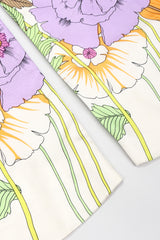 Recess Los Angeles Vintage B.H. Wragge I.Magnin Floral Print Silk Pajama Jacket & Pant Suit Set