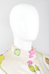 Recess Los Angeles Vintage B.H. Wragge I.Magnin Floral Print Silk Pajama Jacket & Pant Suit Set