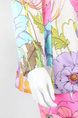 Recess Los Angeles Vintage B.H. Wragge I.Magnin Floral Print Silk Pajama Jacket & Pant Suit Set