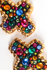 Vintage Jacky De G Rainbow Cross Drop Earrings fross/stone close @ Recess Los Angeles
