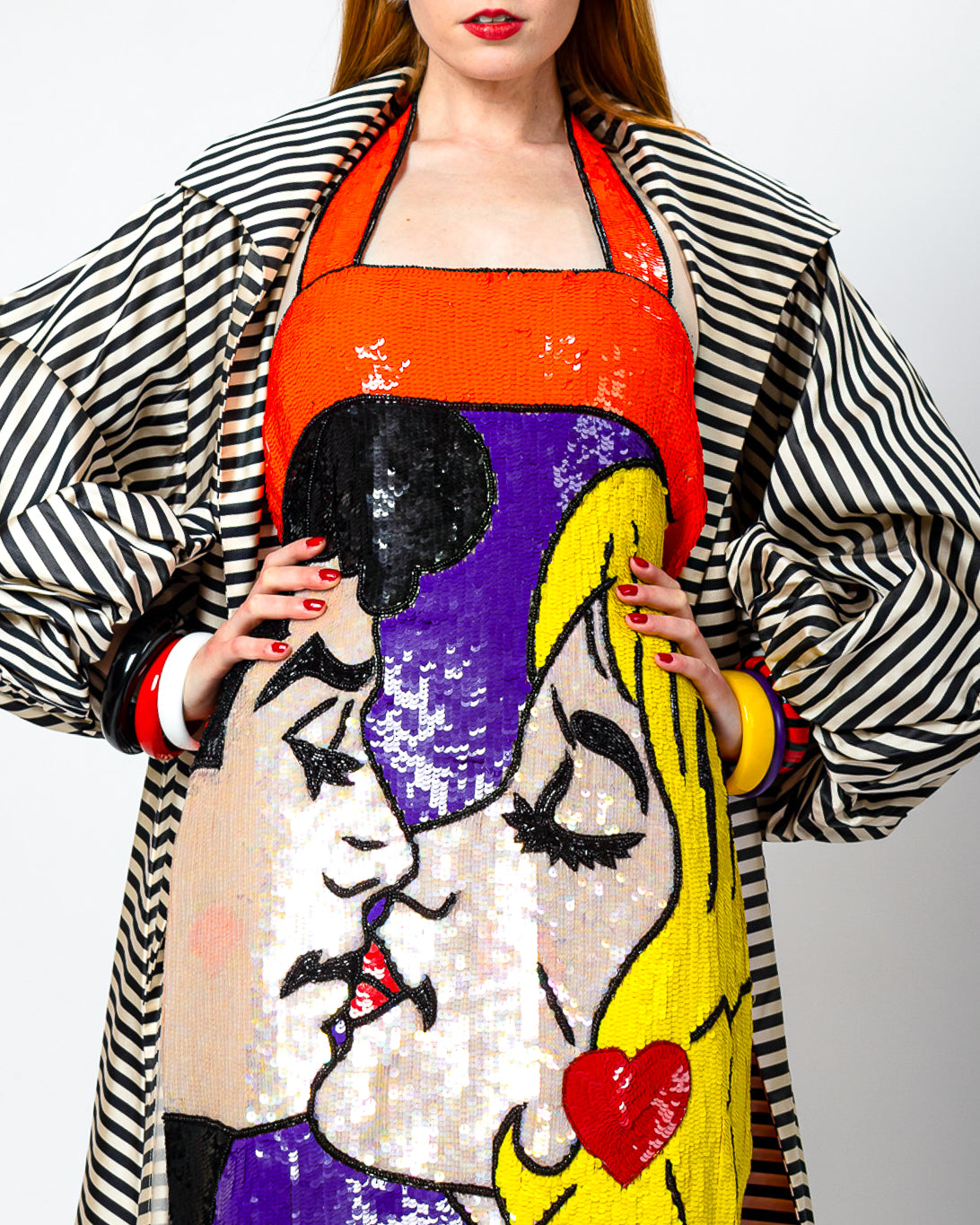 Vintage Philippe Albert Sequin Pop Art Dress on model @recessla