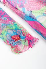 Recess Los Angeles Vintage Nat Kaplan I.Magnin Sheer Psychedelic Neon Mod Floral Dress