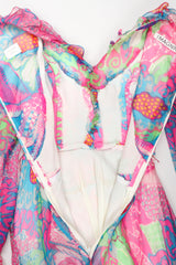 Recess Los Angeles Vintage Nat Kaplan I.Magnin Sheer Psychedelic Neon Mod Floral Dress