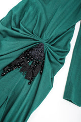 Recess Designer Consignment Vintage Isabel Allard Matador Fringe Epaulette Sweater Knit Dress