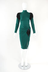 Recess Designer Consignment Vintage Isabel Allard Matador Fringe Epaulette Sweater Knit Dress Los Angeles Resale