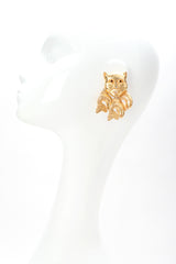 Recess Designer Consignment Vintage Isabel Canovas Catfish Mask Chandelier Earrings Los Angeles Resale