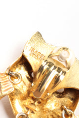 Recess Designer Consignment Vintage Isabel Canovas Catfish Mask Chandelier Earrings