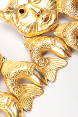 Recess Designer Consignment Vintage Isabel Canovas Catfish Mask Chandelier Earrings