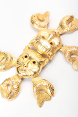 Recess Designer Consignment Vintage Isabel Canovas Catfish Mask Chandelier Earrings