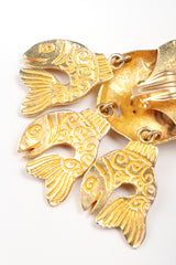 Recess Designer Consignment Vintage Isabel Canovas Catfish Mask Chandelier Earrings