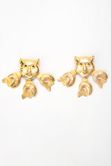 Recess Designer Consignment Vintage Isabel Canovas Catfish Mask Chandelier Earrings