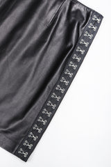 Recess Designer Consignment Vintage Isabel Leather Hooked Top & Skirt Set Outfit Ensemble Los Angeles Resale